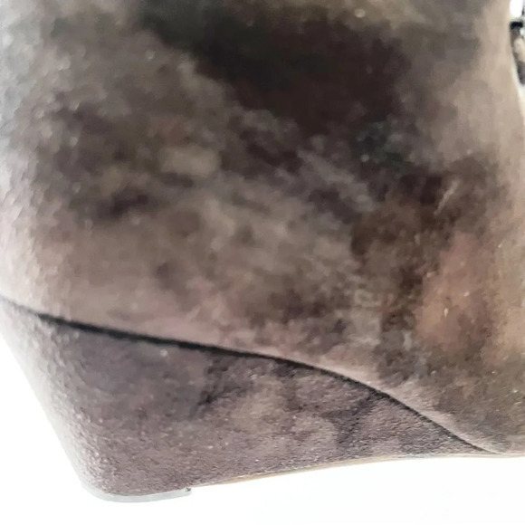 Stuart Weitzman Dark Brown Suede Lace Up Wedge‎ Ankle Boot Women’s Size 10 Fall - Picture 7 of 11